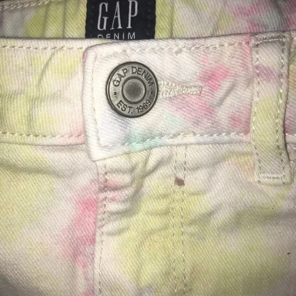 Gap Tie Dye Pastel Jean Shorts